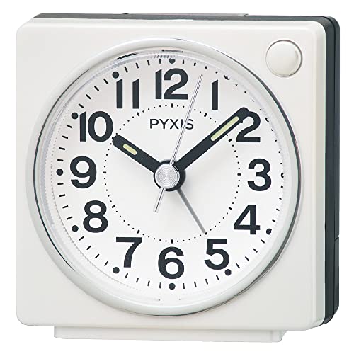 セイコークロックSeiko Clock 目覚まし時計 置き時計 アナログ 白パール 65×64×38 PYXS ピクシス NR449