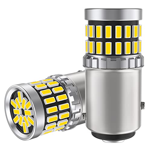 S25 LEDダブル球 BAY15D P21/5W 180度段違い 12V-24V対応 ホワイト 6000K 48連SMD テールランプ ブレーキランプ 交換用 2個セット
