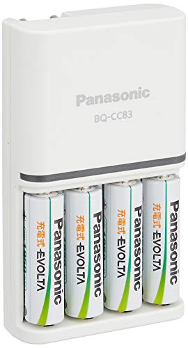 パナソニック 単3形 充電式エボルタ 4本付充電器セット K-KJ83MLE40 送料　無料