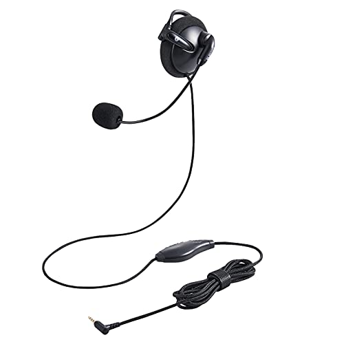 エレコム ヘッドセット 耳掛け 3.5mm接続 4極 変換ケーブル付 マイク 片耳 リモートワーク ブラック HS-EH01TBK 送料 無料