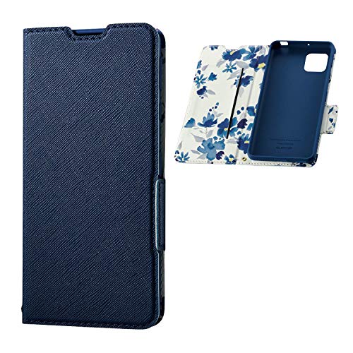 エレコム AQUOS sense4／sense5G 手帳型ソフトレザーケース PM‐S205PLFUJNV 薄型 ネイビー
