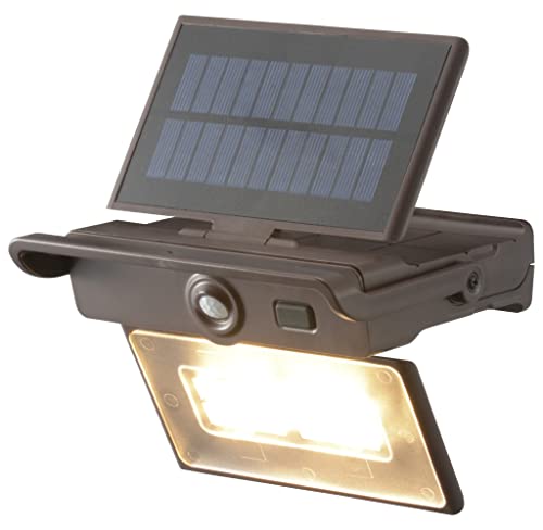 オーム電機 monban ソーラー式センサーライト パネル折りたたみ 電球色LED ブラウン LS-S140PFR4-T 06-..