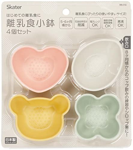スケーター(Skater) ポリプロピレン製 離乳食 小鉢 4個セット くすみカラー 日本製 BBLS1Q-A 送料 無料