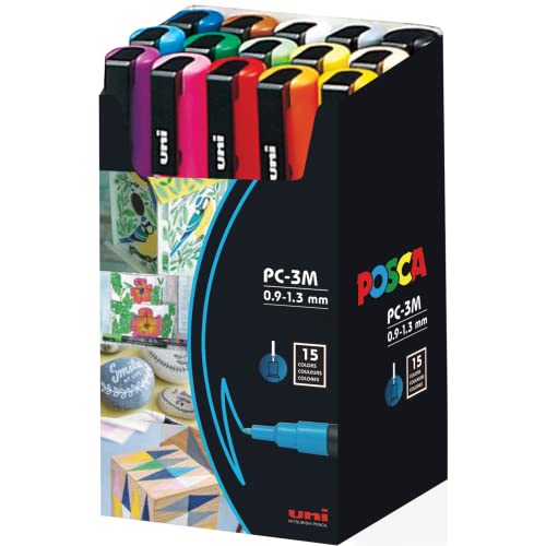 posca 三菱鉛筆 水性ペン ポスカ 細字 丸芯 15色 PC3M15C 送料 無料