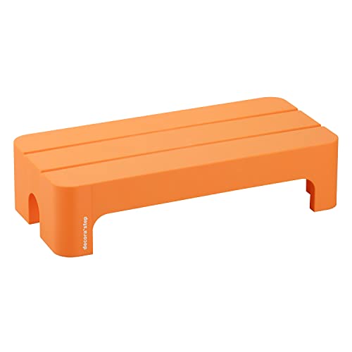 サンカ デコラステップ 踏み台 昇降ステップ台 オレンジ ショートL 高さ14cm 広い足のせ部分と滑り止め..