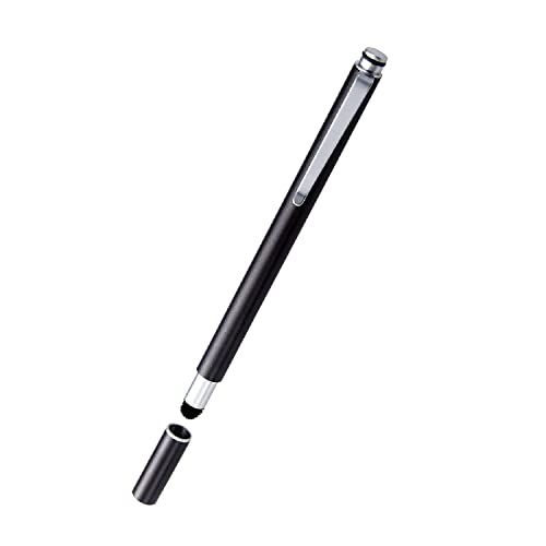 1)タッチペン単体・ブラック P-TPSLIMC02BK・・Style:1)タッチペン単体・ガラスフィルムでも軽いタッチでしっかりと反応する超感度スマートフォン・タブレット用スリムタッチペンです。高密度ファイバーチップを採用し、ペン先を押し当てることなく軽い力で操作が可能です。ペン先の直径が約5.5mmなので細かい操作も快適。保管時のペン先への不要な摩擦やホコリの侵入などのダメージを防ぐキャップ付きです。・ガラスフィルムでも軽いタッチでしっかりと反応する、超感度スマートフォン・タブレット用スリムタッチペンです。・ペン先の繊維で接地面積を広く確保できるので、ペン先を押し当てなくても軽い力で反応し、ストレスなく操作が可能です。・直径約7mmのスリムボディで持ち運び時もかさばりません。・胸ポケットなどに入れて持ち運ぶのに便利なクリップが付いています。説明 【 仕様 】 ■対応機種:各種スマートフォン・タブレット ※特定のアプリやソフトにおいて、専用タッチペンのみでの描写設定をしている場合は使用できないことがあります。 ■外形寸法:長さ約111mm×ペン径約7mm、ペン先約5.5mm ■材質:ペン先:シリコン、ナイロン繊維、本体:アルミニウム ■ストラップ有無:× ■カラー:ブラック 【 説明 】 ■ガラスフィルムでも軽いタッチでしっかりと反応する、超感度スマートフォン・タブレット用スリムタッチペンです。 ■ペン先の繊維で接地面積を広く確保できるので、ペン先を押し当てなくても軽い力で反応し、ストレスなく操作が可能です。 ■直径約7mmのスリムボディで持ち運び時もかさばりません。 ■胸ポケットなどに入れて持ち運ぶのに便利なクリップが付いています。 ■ペン先の直径が約5.5mmで細かい操作も快適にできます。 ■保管時のペン先への不要な摩擦やホコリの侵入などのダメージを防ぐキャップ付きです。 ■キャップはマグネット式で簡単に着脱が可能です。 ■ペン先が劣化した際には、別売のペン先に交換ができます。 ■※P-TIPC02の「タッチペン交換用ペン先(超感度タイプ)」と交換可能です。 ■※液晶保護フィルムの種類によっては、操作時にこすれ音が生じたり、タッチペンの反応が悪くなったりすることがあります。 ■製品の包装容器において、原料に占める石油系プラスチック代替原料の割合が10%を超えている製品です。 【商品に関するお問い合わせ】 エレコム総合インフォメーションセンター TEL. 0570-084-465 FAX. 0570-050-012 受付時間 / 10:00~19:00 年中無休