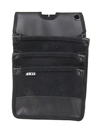SK11 帆布腰袋 SHN-3D BK 3段ポケット ブラック 送料　無料