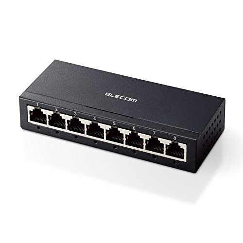 エレコム スイッチングハブ 8ポート ギガビット 金属筐体 コンパクト 軽量 [ACアダプター付属/壁掛け設置対応/静音ファンレス/省 送料　無料