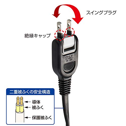 サンワサプライ ACアダプタ専用電源延長コード 2P 3分岐 TAP-EX3BKN 送料　無料