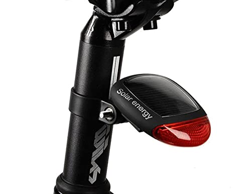 FOCUSMART 自転車用ソーラー充電式LEDテールランプ 電池不要 高輝度LED2灯 防滴仕様 点灯モード3種類 夜間の走行を安全 送料 無料