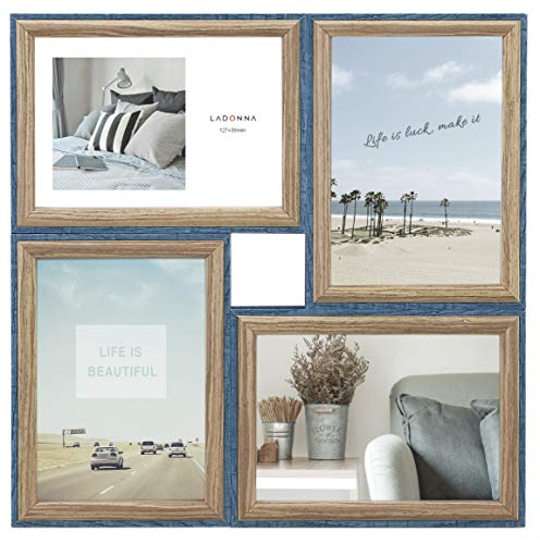 LADONNA フォトフレーム AVANTI DF85-40-NV 木製 4面 L×4 083893 ネイビー 送料　無料