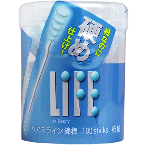 【3個セット】LIFE リアスライン綿棒 硬め仕上げ 100本入×3個 送料　無料