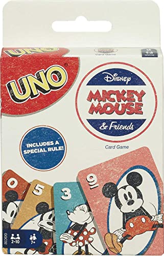 ・ GGC32・ディズニー パーク 正規品 - 112枚のカードと説明書 (日本語ではない場合があります)。・Mattel Games UNO ディズニー ミッキーマウス&フレンズ カードゲーム・あぁ、いますか こんにちは。 こんにちは。 UNOのミッキーマウスエディションです。・ミッキーの友情のルールで、誰もが手から捨てられます。・最後のカードをプレイする前に、UNOを叫ぶことを忘れないでください。 Hot Diggity Dog!説明 あなたが愛するUNO、ディズニースタイルです。 今、あなたはあなたのお気に入りのディズニーキャラクター「と」世界最愛のマッチングゲームをプレイすることができます！ カードには、ディズニーのクラシックアニメ映画の象徴的なイメージが含まれています。 プレイヤーは自分の手札のカードと現在のカードをデッキの上に表示されているカードを一致させることによって、すべてのカードを取り除くためにレース。 ミッキーマウスの特殊ルール