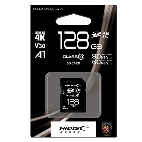 HIDISC SDXCJ[h 128GB CLASS10 UHS-I Speed class3(U3) A1/4KΉ HDSDX12 @