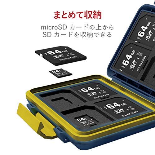 エレコム メモリカードケース SD8枚 MicroSD8枚収納 耐衝撃 ネイビー CMC-SDCHD01NV 送料　無料