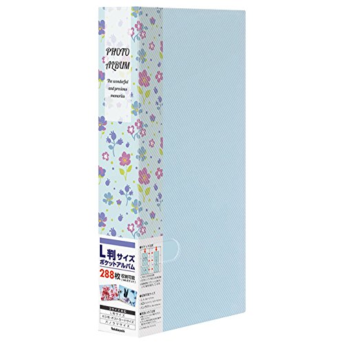ナカバヤシ ポケットアルバム フォトホルダー L判 288枚 花柄 ブルー PHE2288A-B 送料　無料