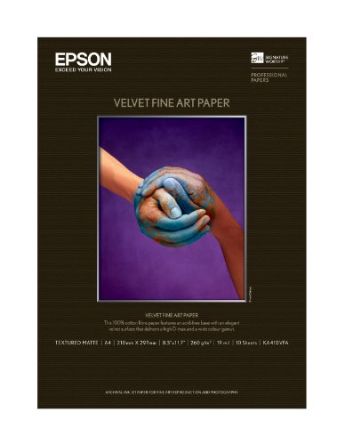 A4 Size Paper - エプソン EPSON Velvet Fine Art Paper KA410VFA A4サイズ 10枚入り 送料　無料