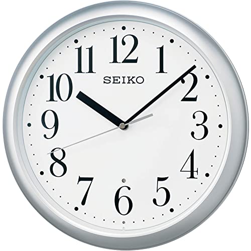 セイコークロック 掛け時計 オフィスタイプ 電波 アナログ 銀色 メタリック KX218S 送料　無料