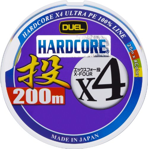 DUEL(デュエル) HARDCORE(ハードコア) PEライン 0.8号 HARDCORE X4 投げ 200m 0.8号 25m× 送料　無料