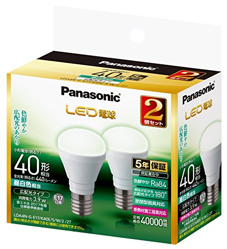 パナソニック ミニクリプトン型 LED電球 E17口金 電球40形相当 昼白色相当(3.9W) 広配光タイプ 2個セット LDA4NG 送料　無料