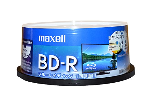 maxell 録画用 BD-R 標準130分 4倍速 ワイドプリンタブルホワイト 30枚スピンドルケース BRV25WPE.30SP 送料　無料