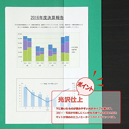 ライオン事務器 デスクマット 1050×720mm No.5-PE グリーンマット付 送料　無料