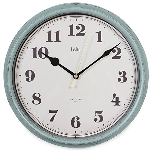 Felio(フェリオ) 掛け時計 電波時計 アナログ パンナ 夜間秒針停止機能付き グリーン FEW183GR 送料　無料