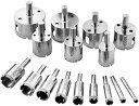 KZKR ダイヤモンドホールソー コアビット ガラス タイル 穴あけ ツールセット 超硬 16本組 6mm 8mm 10mm 12mm 送料 無料