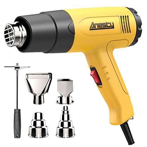 HG01Y ヒートガン 無段階調温可 ひーとがん 2段階風量 ヒートがん 50〜600度 多用途ヒートガン ノズル4種類 三角スクレーパー1本