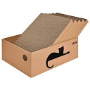 猫 爪研ぎ 段ボール ダンボール箱に猫爪とぎ5枚入り 両面使い 猫ベッド 経済的 掃除楽 42×32×15cm