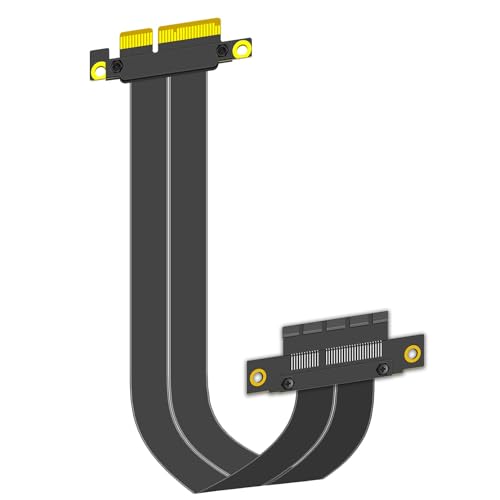 30cm PCI 3.0 X4 ライザーケーブル・ 180MM PCIE30X4300MM180・・Size:180MM・PCIExpress 3.0 X4 to X4 エクステンダーケーブル；リボンケーブルの長さ＝30cm（PCIeインターフェースを含まない）。・デュアル180度アングル：X4オス・インターフェースの180度アングル、X4メス・インターフェースの180度アングル。・PCIe X4メスインターフェースは、PCIe X1/X4/X8/X16アダプターに対応ですが、PCIe X4スピードのみ動作可能です。・PCIExpress 3.0 X4帯域幅用の最大32Gbpsスピード、PCIe 2.0/1.0と後方互換性のある。注: PCIe 4.0機能に非対応・64PIN フルファンクションのPCIe X4ケーブルは、あらゆる種類のPCIeカード（例えば、2.5Gディスクレスブートカード、リモートスイッチカード、キャプチャカード、SSD RAIDカードなど）をサポートします。