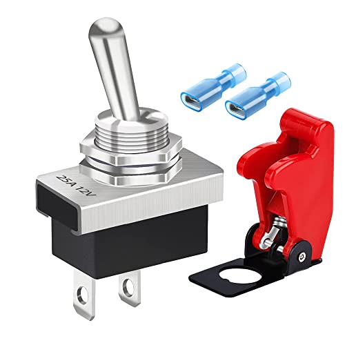 金属製トグルスイッチ 25A 12VDC/15A 24VDC/10A 250VAC/ 15A 125VAC SPST オン/オフ 2ピン 2ポ