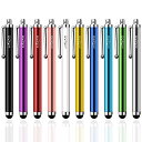 タッチペン 10本セット スタイラスペン ipad iphone Androidスマートフォン タブレット対応 多色 シリコンゴムペン先(4)
