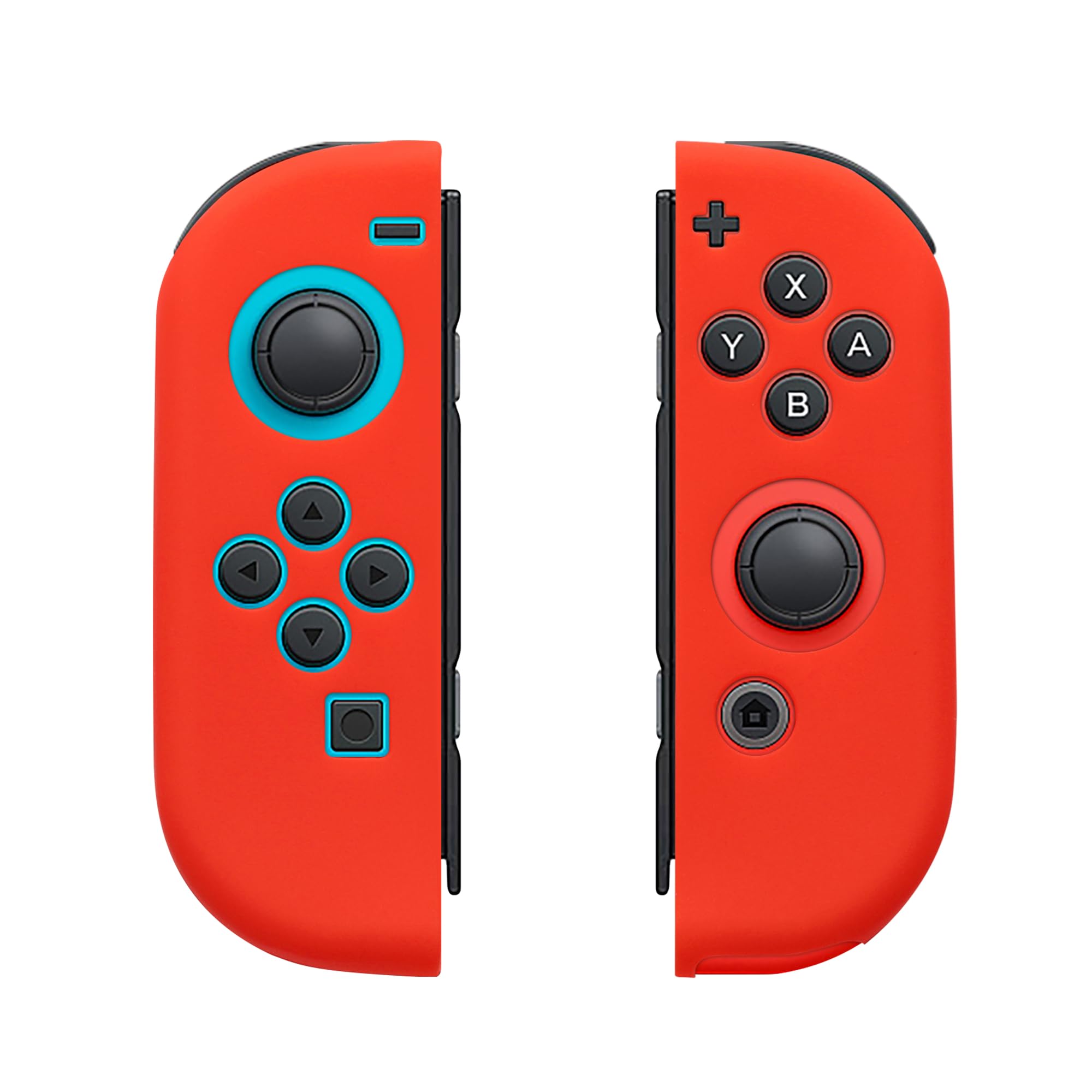 2x ケース 対応: Nintendo Switch Controller カバー シリコンケース 傷防止 滑り止め ソフト 赤色