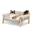 猫 犬 ベッド 木製のフレームの犬のベッドソファ 猫と子犬のため取り外し可能 ペットベッド 猫用ベッド 犬 ベッド ぐっすり眠る 自立式 ペッ