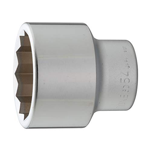 ・ 6D54:二面幅:54mm 6D54・・Size:6D54:二面幅:54mm・対辺寸法mm:54・差込角mm:19.0・全長mm:76説明 ●スタンダードタイプで、対辺12角形状です。●重工業整備まで必要なツールを取りそろえています。●12角は6角よりも、ボルト頭やナットに対して2倍差し込みやすく作業効率がアップします。