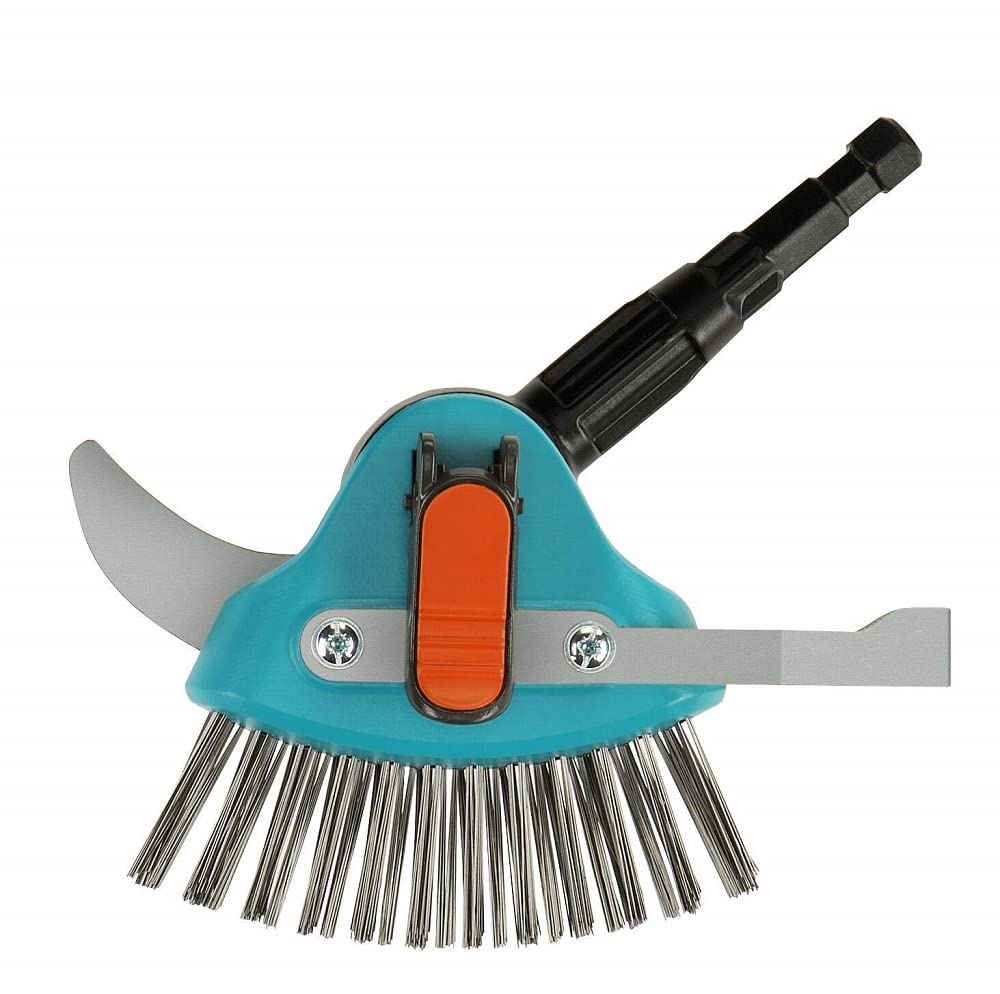 GARDENAガルデナ コンビシステム 3in1 パティオ 掃除用ブラシ付き草取り ターコイズ/オレンジ/シルバー..