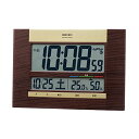セイコークロックSeiko Clock 掛け時計 置き時計兼用 電波 デジタル カレンダー 茶木目 18×26×2.2cm SQ440B