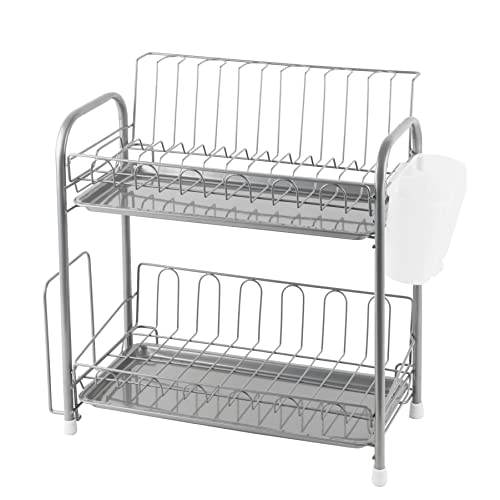 パール金属 樹脂 食器 水切り かご スリム 2段 シンプル・ウェア HW7302