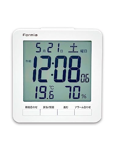 miaフォルミア 電波 デジタル時計 大画面 見やすい 温度 湿度 温湿度計 日付 目覚まし 置き 卓上 子供 ..
