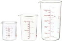 iwakiイワキ 耐熱ガラス 計量カップ メジャーカップ 100ml・200ml・500ml 3個セット