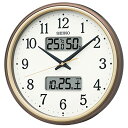 セイコークロックSeiko Clock 掛け時計 電波 アナログ カレンダー温度 湿度 表示 茶メタリック 直径290×50mm KX275B