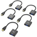 5個 HDMVGADSUBアダプター オスからメス、逆方向に非対応 1080pフルHD HDM to VGAアダプタ コンピューター、デスクト