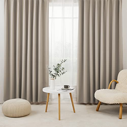 カーテン 1級遮光 4枚セット 幅100cm丈178cm カーキ 断熱 防寒 防音 省エネ 厚手 無地 おしゃれ 洗える リビング用 カーテン