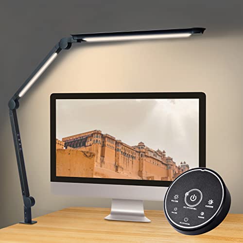 デスクライト 「無線・ダブル光源・環境補助光・独立制御」 4段階調光調色 電気スタンド 「15W・P認証済」 クランプ スタンドライト 強化