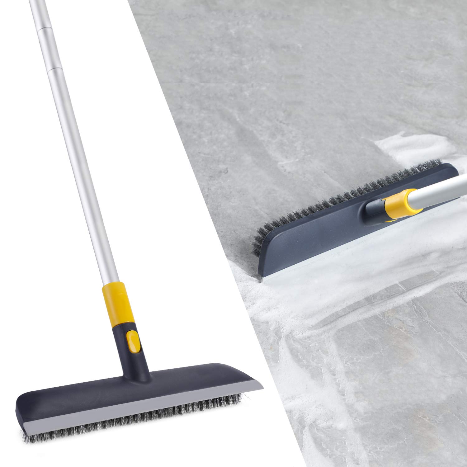 CAN デッキブラシ 風呂ブラシ タイルブラシ 94130cm伸縮可能 掃除用品 風呂掃除 浴室掃除 ベランダ/玄関/床/庭園にも適用 ネイビー