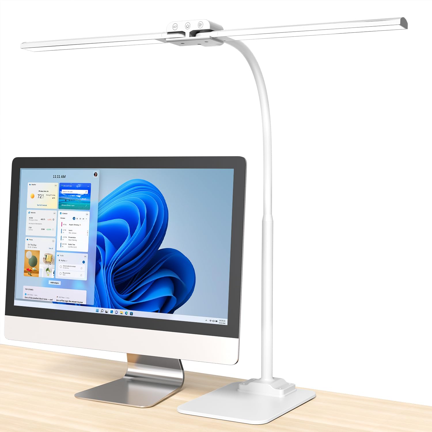 デスクライト D電気スタンド 卓上ライト: 1Wダブル光源のスタンドライト 安定感あるスタンド式 KableRika 4色温度・4段階調光・1