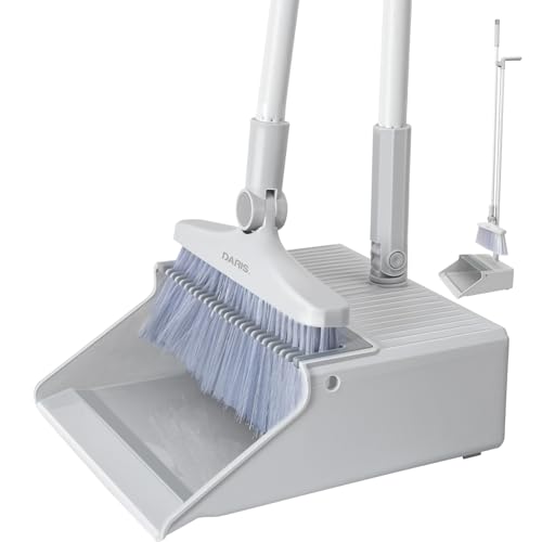 DARSHM ほうき ちりとり セット自立式 箒 塵取り 収納便利 室内 屋外 ベランダ 玄関 掃除