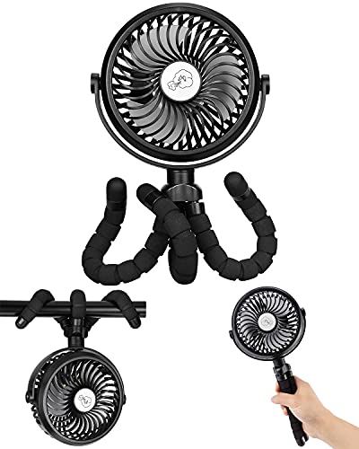 『くねくねファン＆使い方無限大』 小型扇風機 充電式 500mAh ミニ B 携帯 車 卓上・吊り下げ・手持ち・巻き付け 風量3段階 70°角度