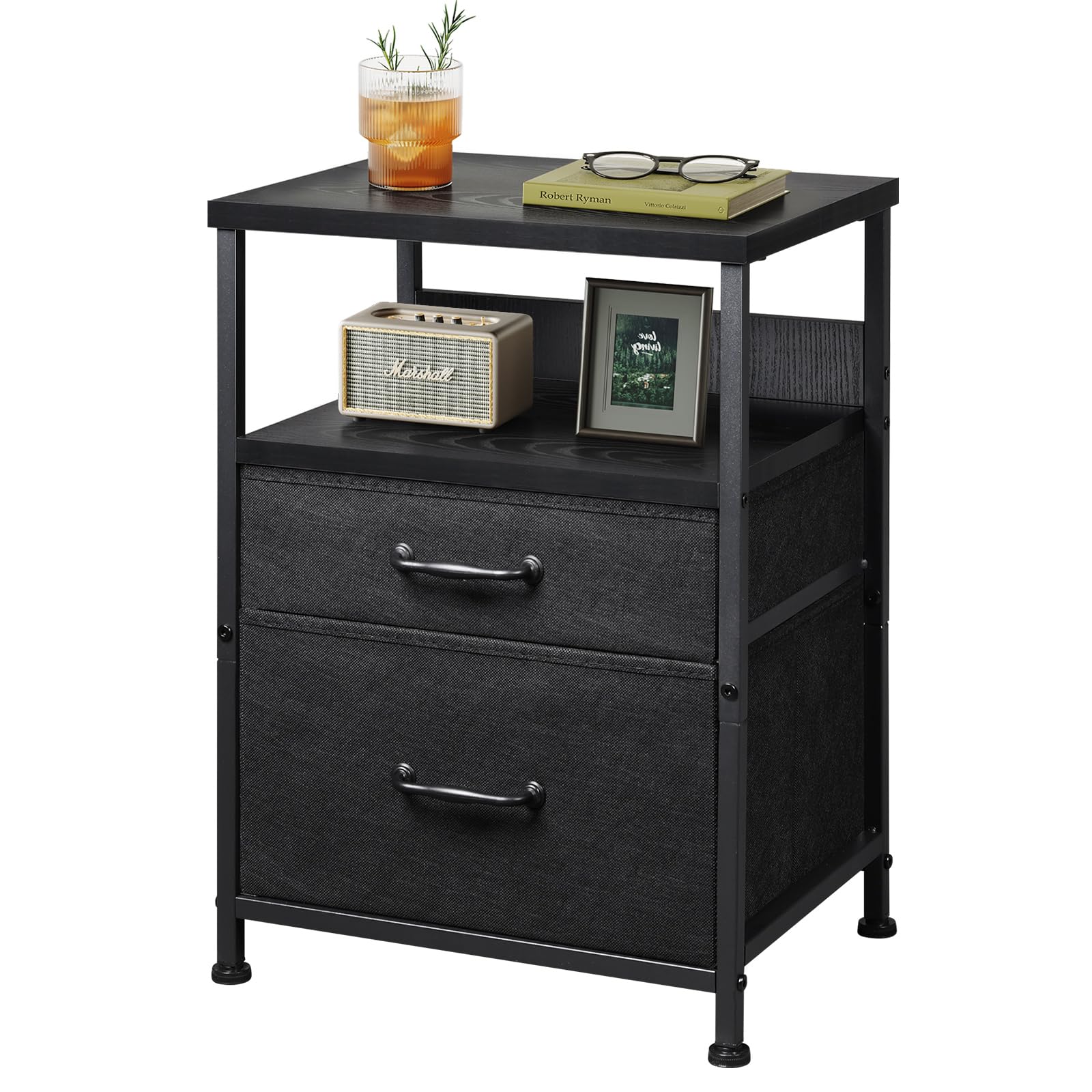 Yem サイドテーブル つ引き出し付き 寝室 ナイトテーブル おしゃれ ソファ ベッドサイドテーブル ミニ ..